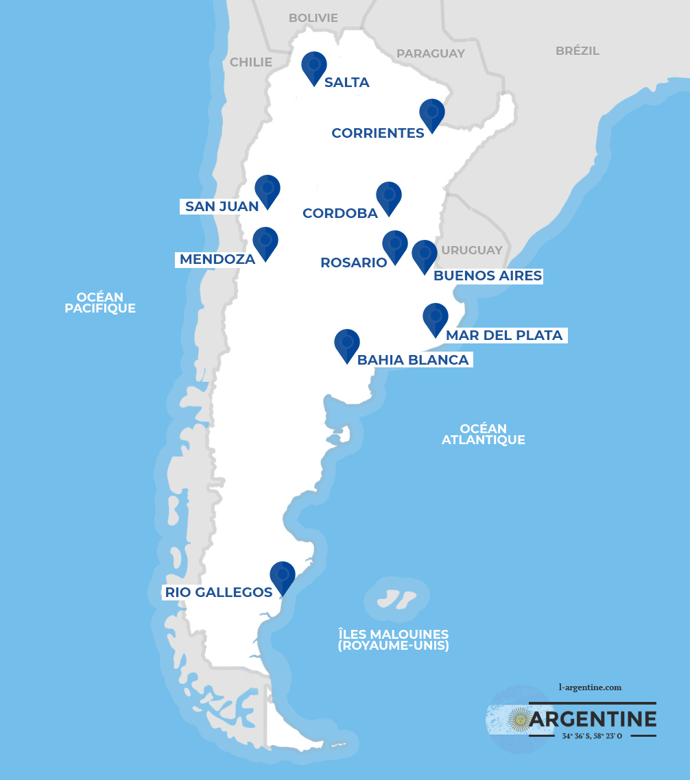 Grandes villes en Argentin